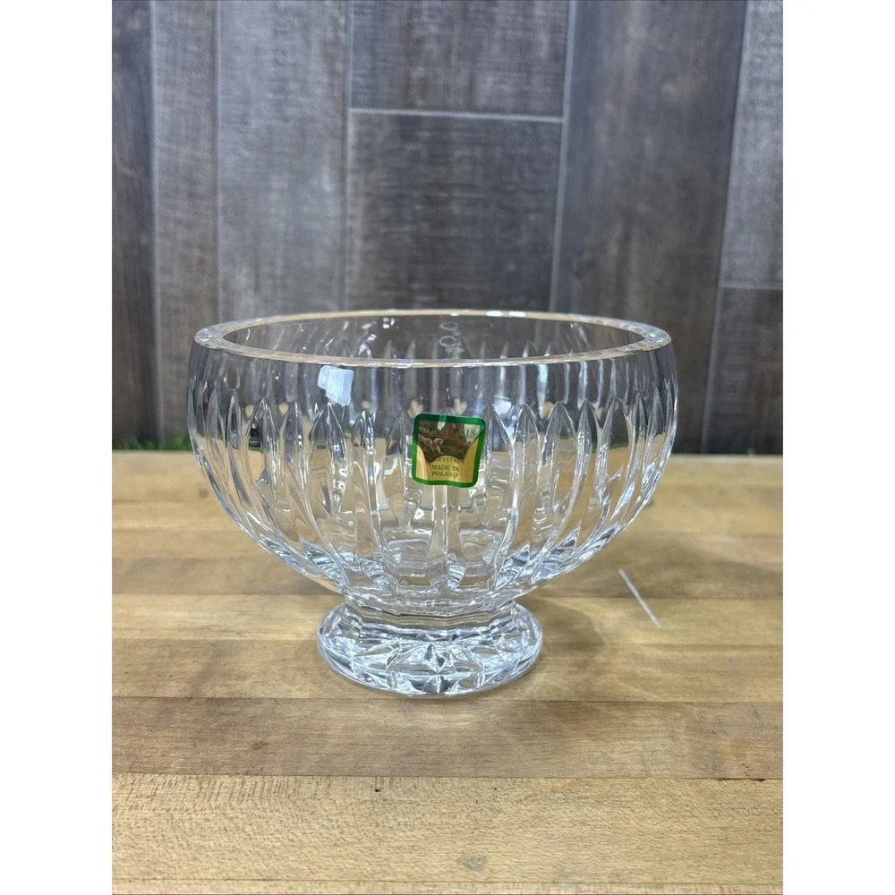 Vintage Marquis by Waterford Crystal Footed Bowl Made in Poland Original Sticker